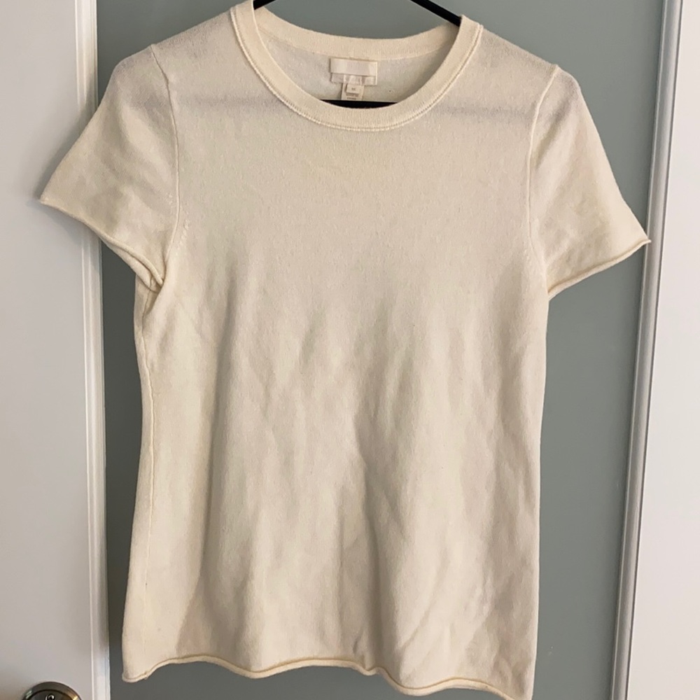 Jcrew collection Italian cashmere cream top